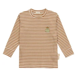 Kinder Langarm Shirt gerippt - Little Gang, Birne Karamell