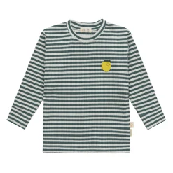 Kinder Langarm Shirt gerippt - Little Gang, Zitrone Dunkelgrün