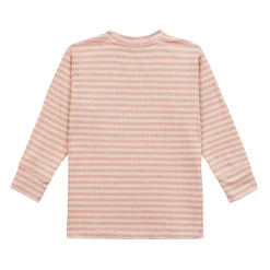 Kinder Langarm Shirt gerippt - Little Gang, Kirsche Rosa
