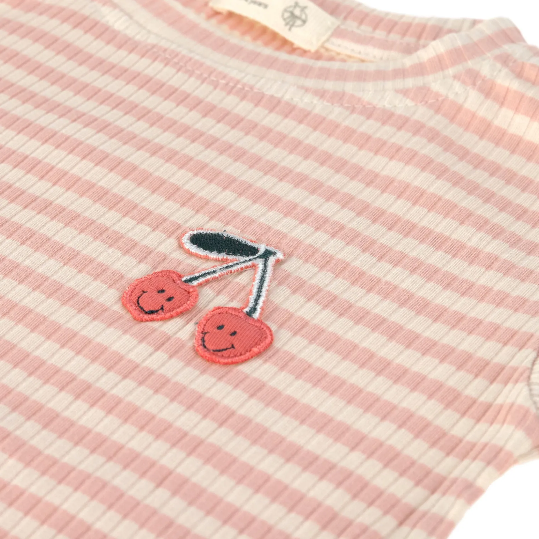 Kinder Langarm Shirt gerippt - Little Gang, Kirsche Rosa