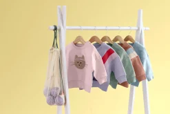 Kinder Pullover - Bio Baumwolle, Katze, Rosa
