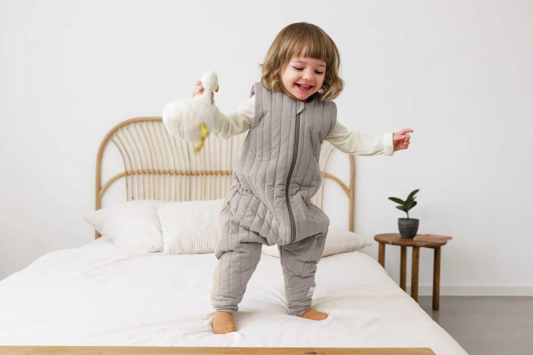 Kinder Schlafoverall 2.5 TOG - Bio Baumwolle, Taupe