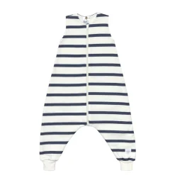 Kinder Schlafoverall 1 TOG - Bio Baumwolle, Gestreift, Blau