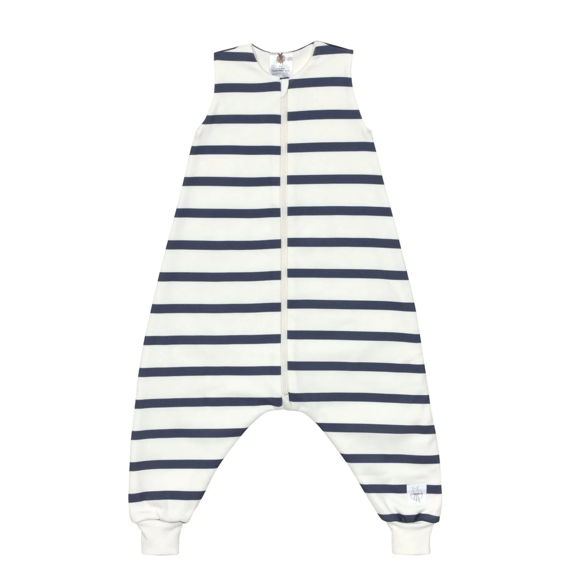 Kinder Schlafoverall 1 TOG - Bio Baumwolle, Gestreift, Blau