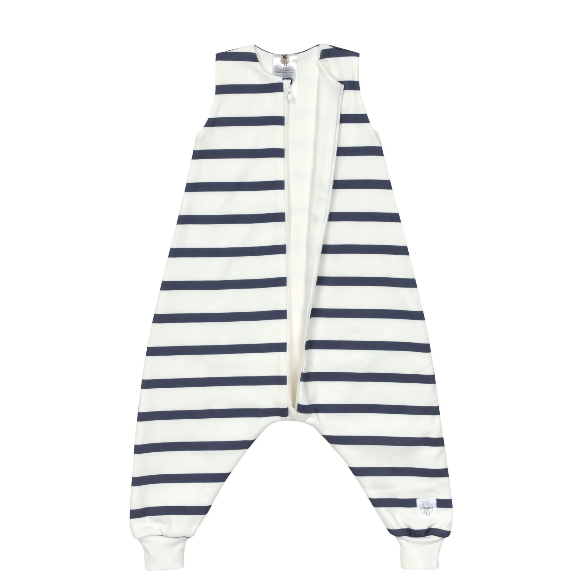 Kinder Schlafoverall 1 TOG - Bio Baumwolle, Gestreift, Blau