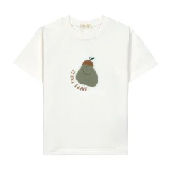Kinder T-Shirt - Bio Baumwolle, Little Gang, Birne Weiß