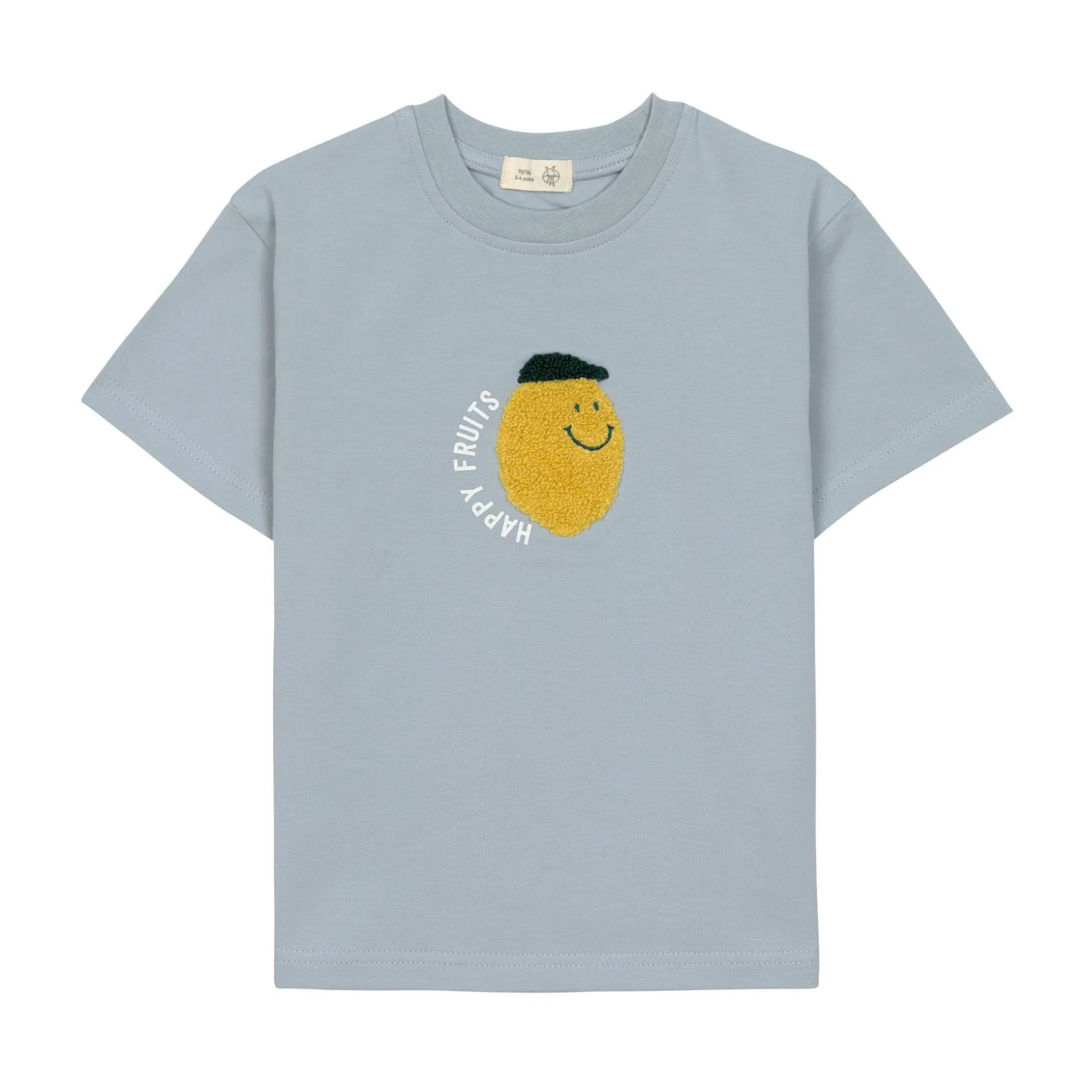 Kinder T-Shirt - Bio Baumwolle, Little Gang, Zitrone Hellblau