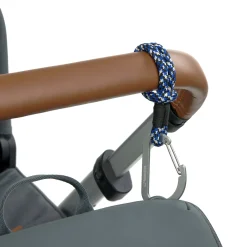 Kinderwagenhaken 2er Set - Karabiner, Schwarz Blau