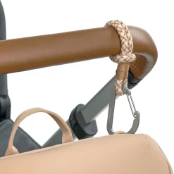 Kinderwagenhaken 2er Set - Karabiner, Beige Vanille