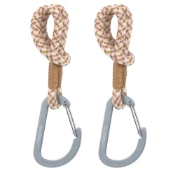 Kinderwagenhaken 2er Set - Karabiner, Beige Vanille