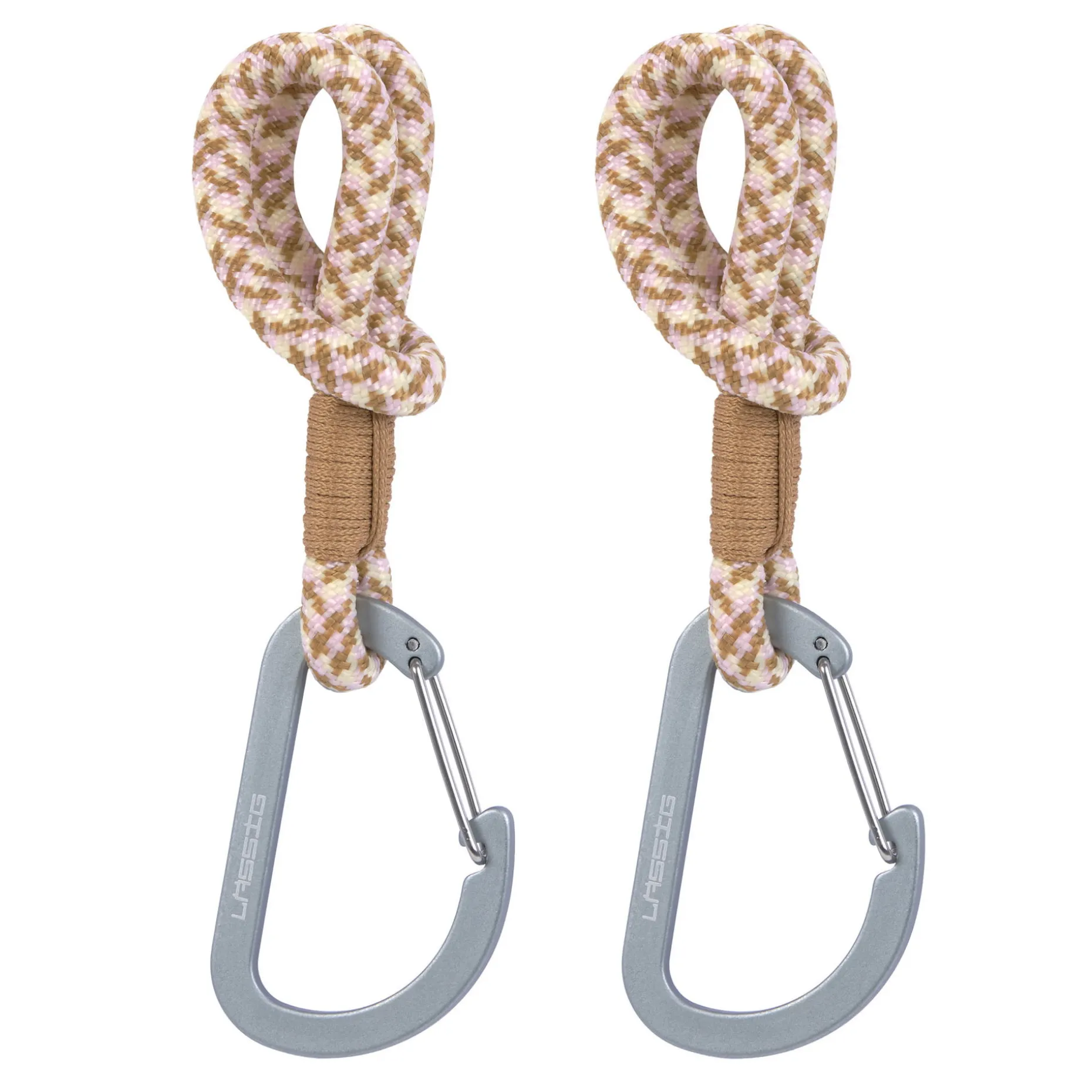 Kinderwagenhaken 2er Set - Karabiner, Beige Vanille