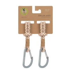 Kinderwagenhaken 2er Set - Karabiner, Beige Vanille