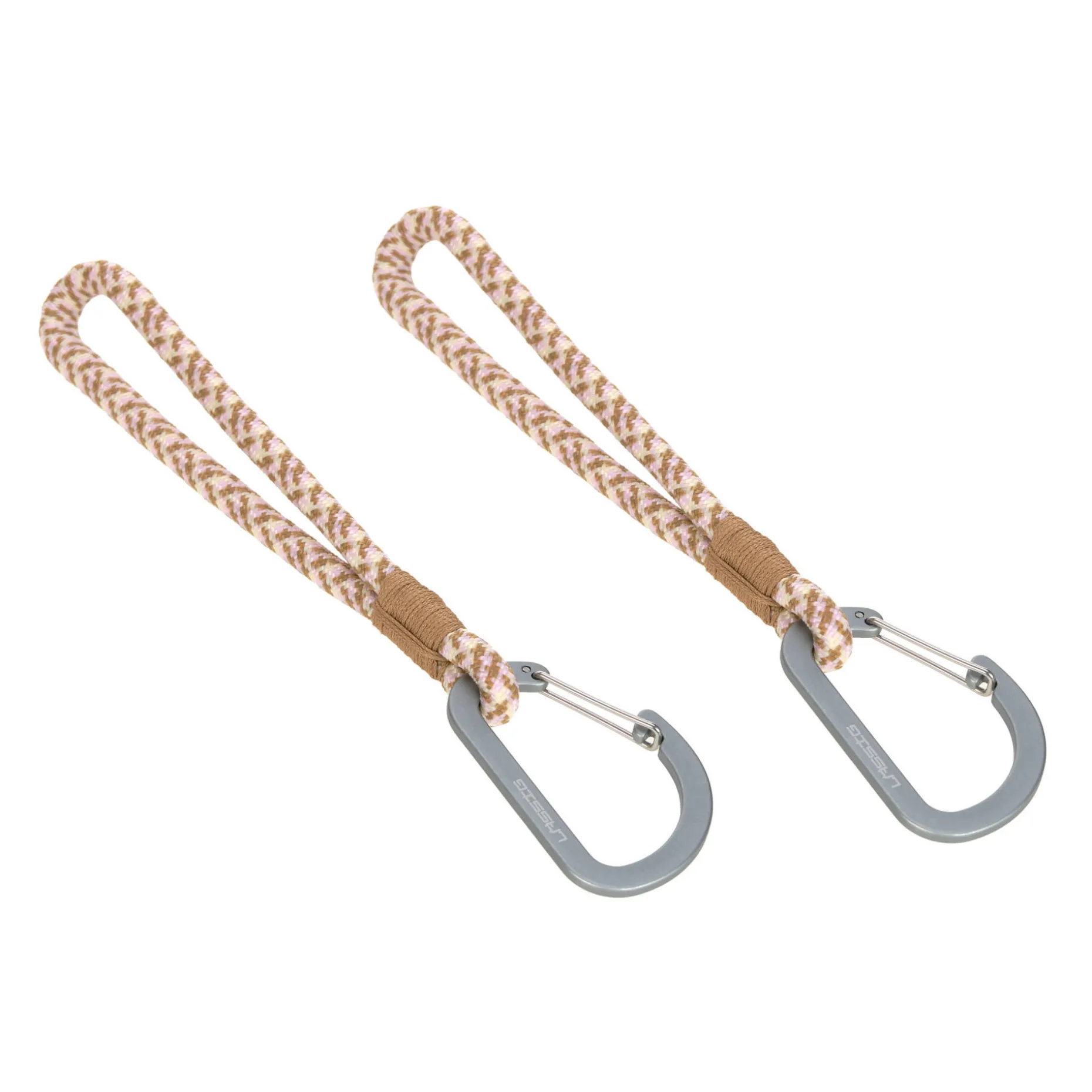 Kinderwagenhaken 2er Set - Karabiner, Beige Vanille