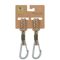 Kinderwagenhaken 2er Set - Karabiner, Oliv Rot