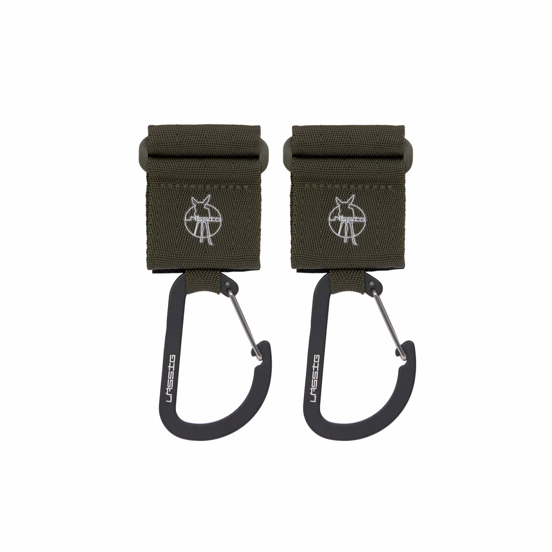 Kinderwagenhaken 2er Set - Karabiner, Oliv