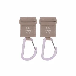 Kinderwagenhaken 2er Set - Karabiner, Beige