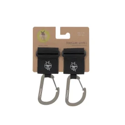 Kinderwagenhaken 2er Set - Karabiner, Schwarz