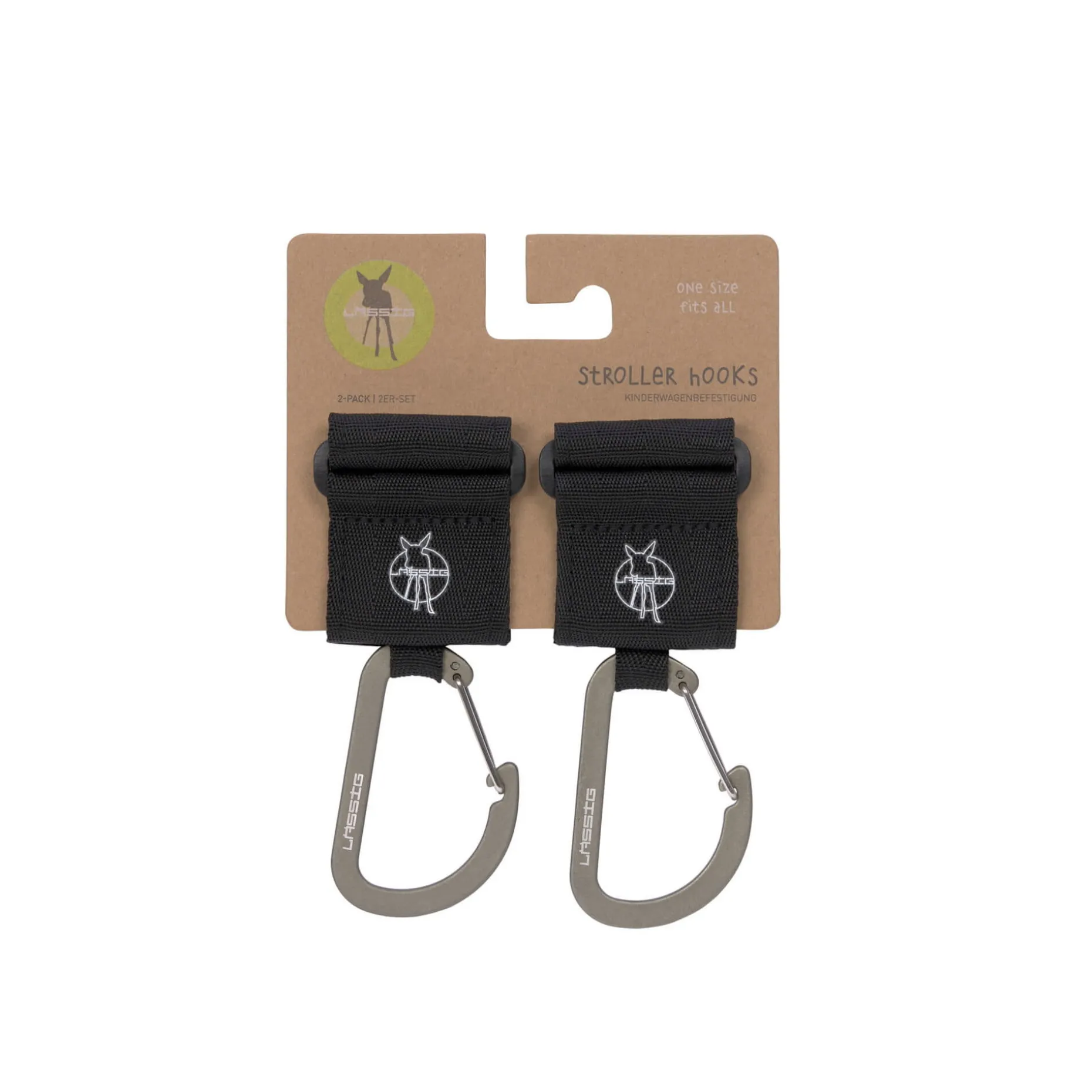 Kinderwagenhaken 2er Set - Karabiner, Schwarz