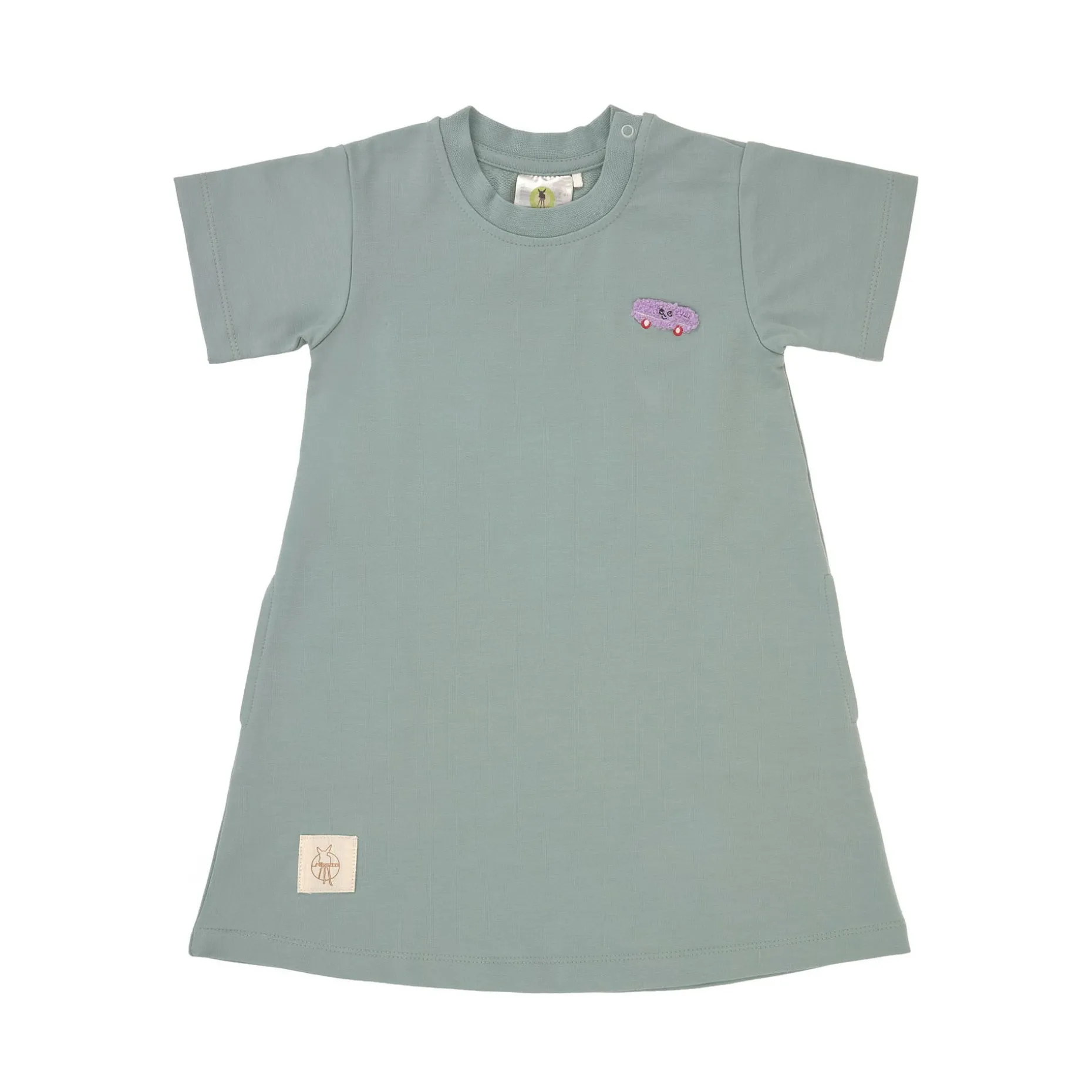 Kleid Kinder - Bio Baumwolle, Granit Grün