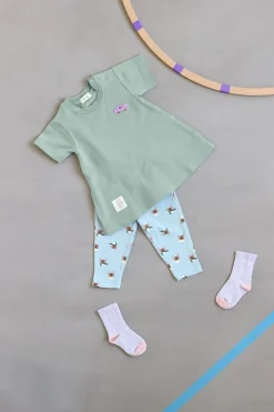 Kleid Kinder - Bio Baumwolle, Granit Grün