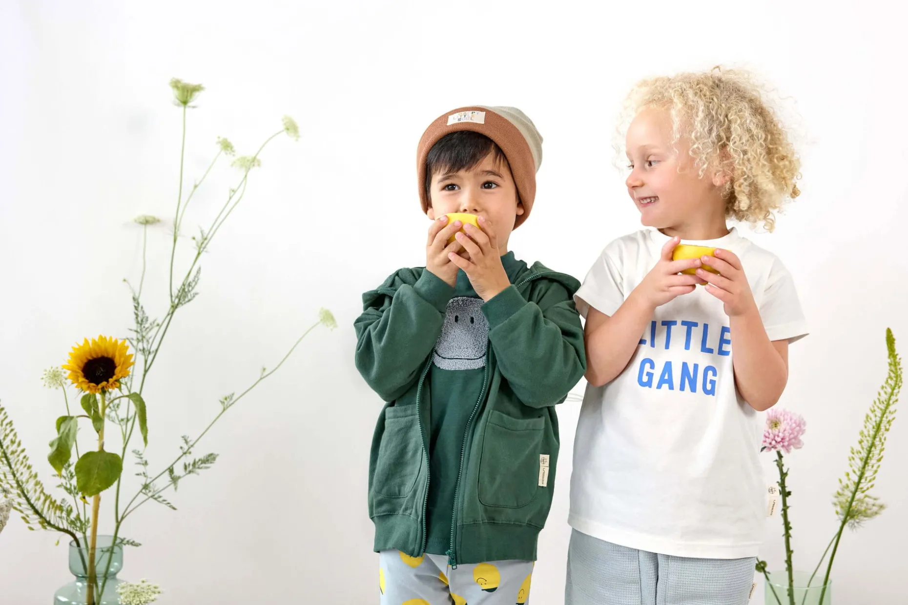 Kurze Hose Kinder - Bio Baumwolle, Little Gang, Hellblau