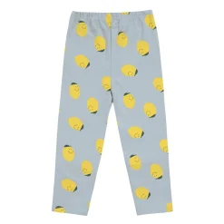 Leggings Kinder - Bio Baumwolle, Little Gang, Zitrone Hellblau