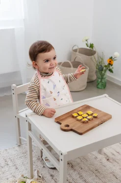 Lätzchen mit Auffangschutz Medium - Happy Fruits, Rosa