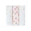 Mulltücher 3er Set 85 x 85 cm - Bio Baumwolle, Happy Fruits, Rosa