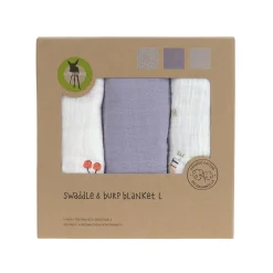 Mulltücher 3er Set 85 x 85 cm - Bio Baumwolle, Happy Fruits, Kirsche