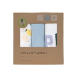 Mulltücher 3er Set 80 x 80 cm - Happy Fruits, Zitrone