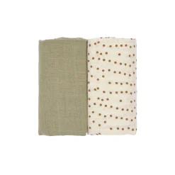 Mulltücher 2er Set 60 x 60 cm, Karamell