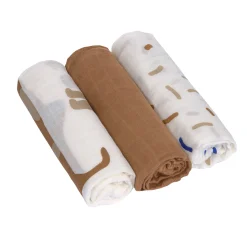 Mulltücher 3er Set 80 x 80 cm - Little Mateys, Royal Blau