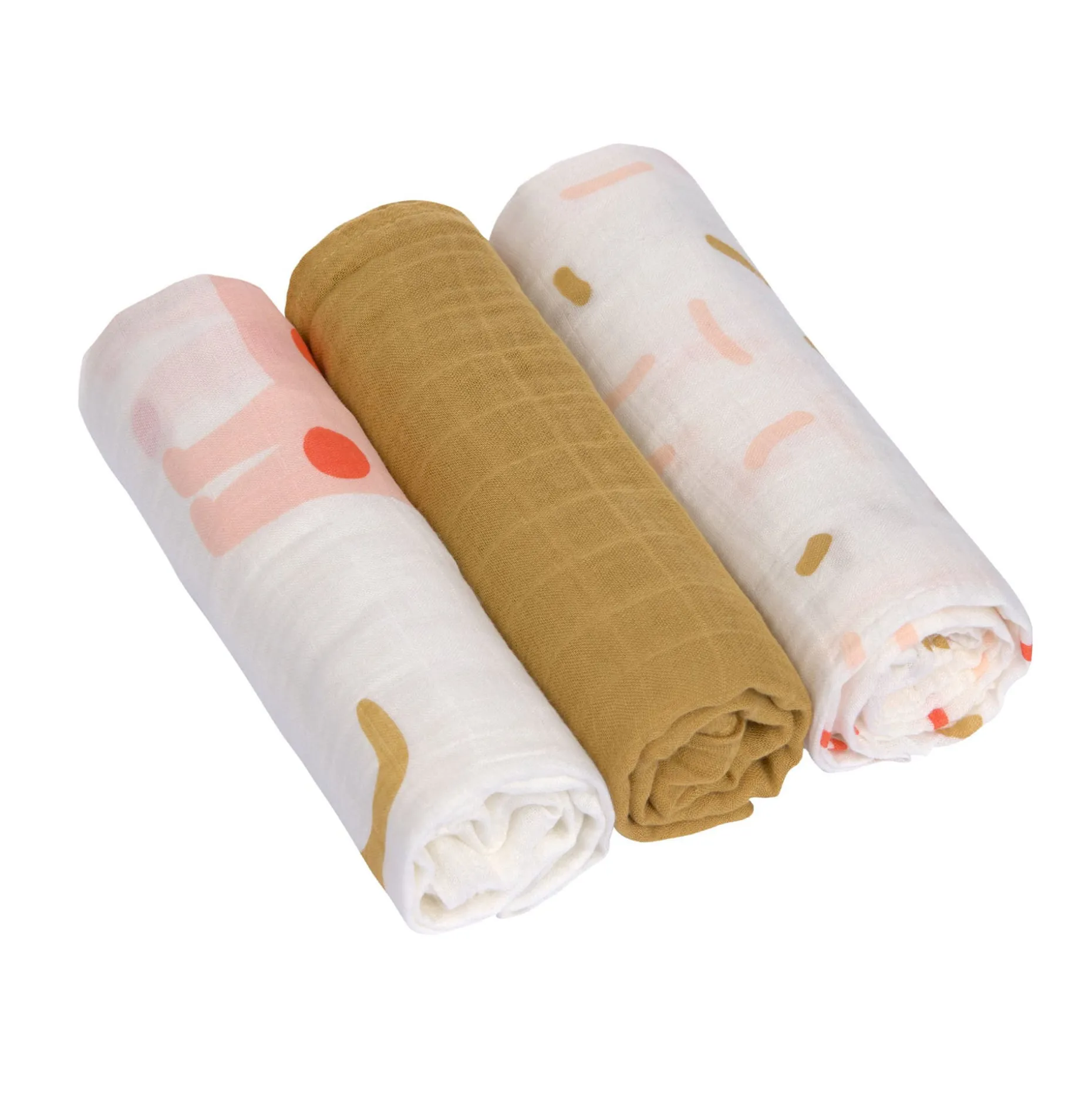 Mulltücher 3er Set 80 x 80 cm - Little Mateys, Spicy Orange