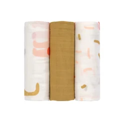 Mulltücher 3er Set 80 x 80 cm - Little Mateys, Spicy Orange