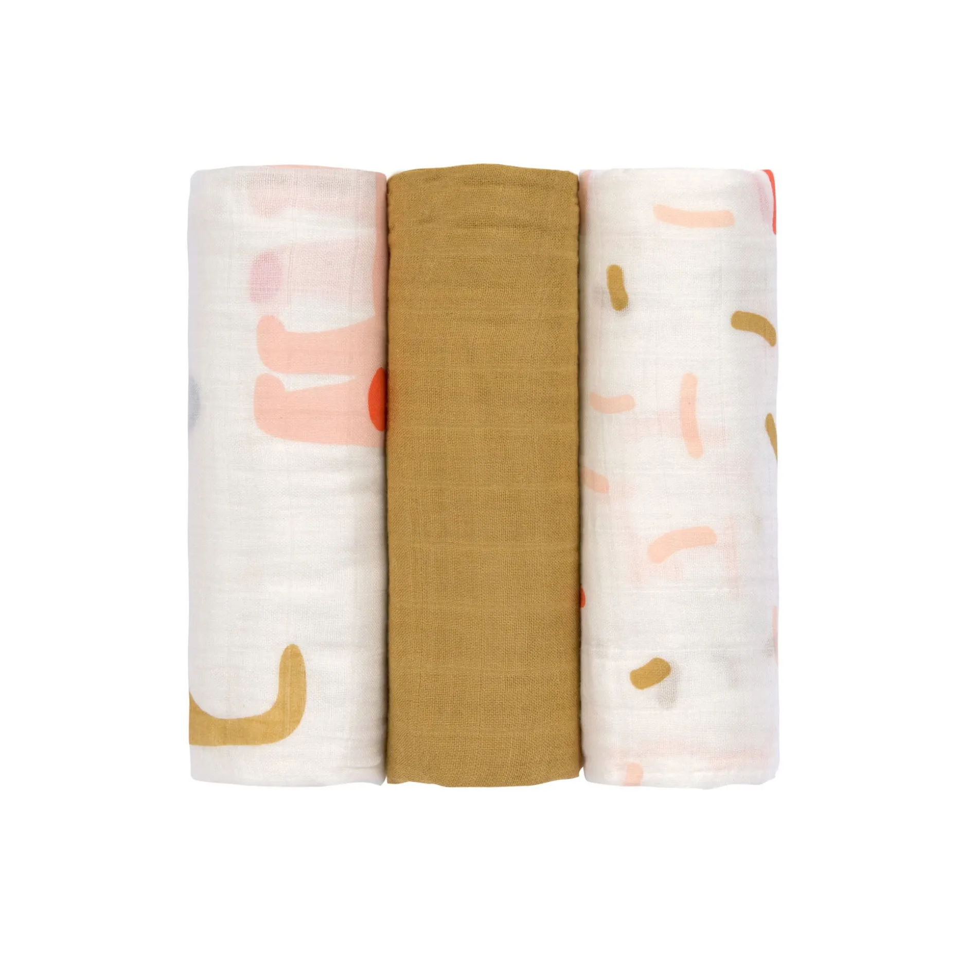 Mulltücher 3er Set 80 x 80 cm - Little Mateys, Spicy Orange