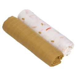 Mulltücher 2er Set 120 x 120 cm - Little Mateys, Spicy Orange