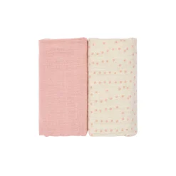 Mulltücher 2er Set 60 x 60 cm, Rosa