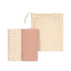 Mulltücher 2er Set 60 x 60 cm, Rosa
