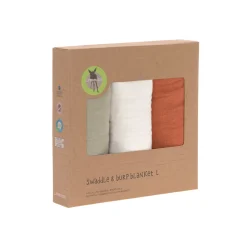 Mulltücher 3er Set 85 x 85 cm, Rust Olive Milky