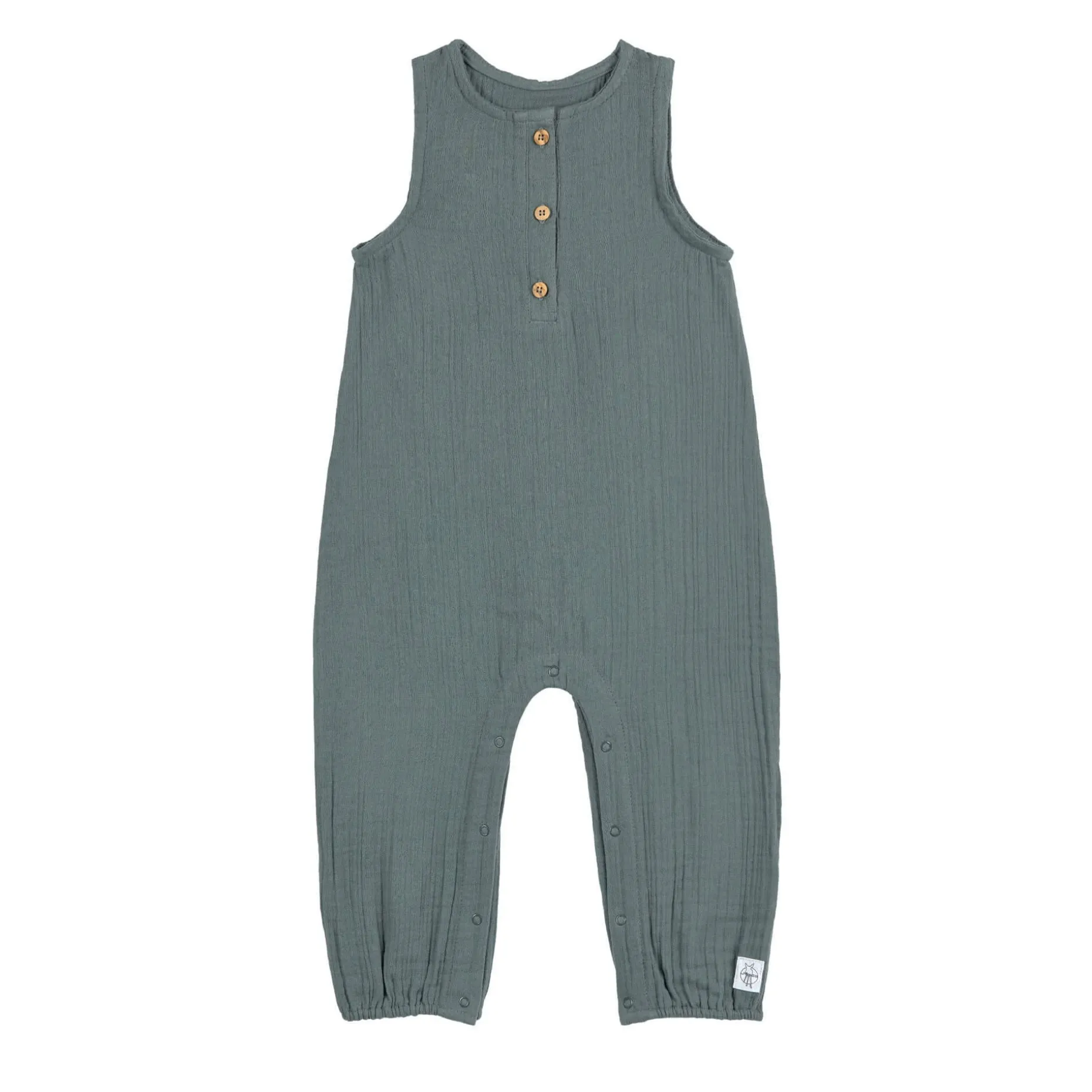 Musselin Jumpsuit - Bio Baumwolle, Petrolgrün