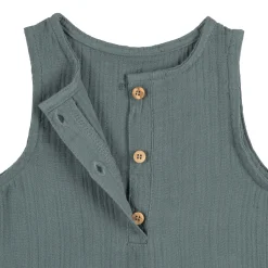 Musselin Jumpsuit - Bio Baumwolle, Petrolgrün