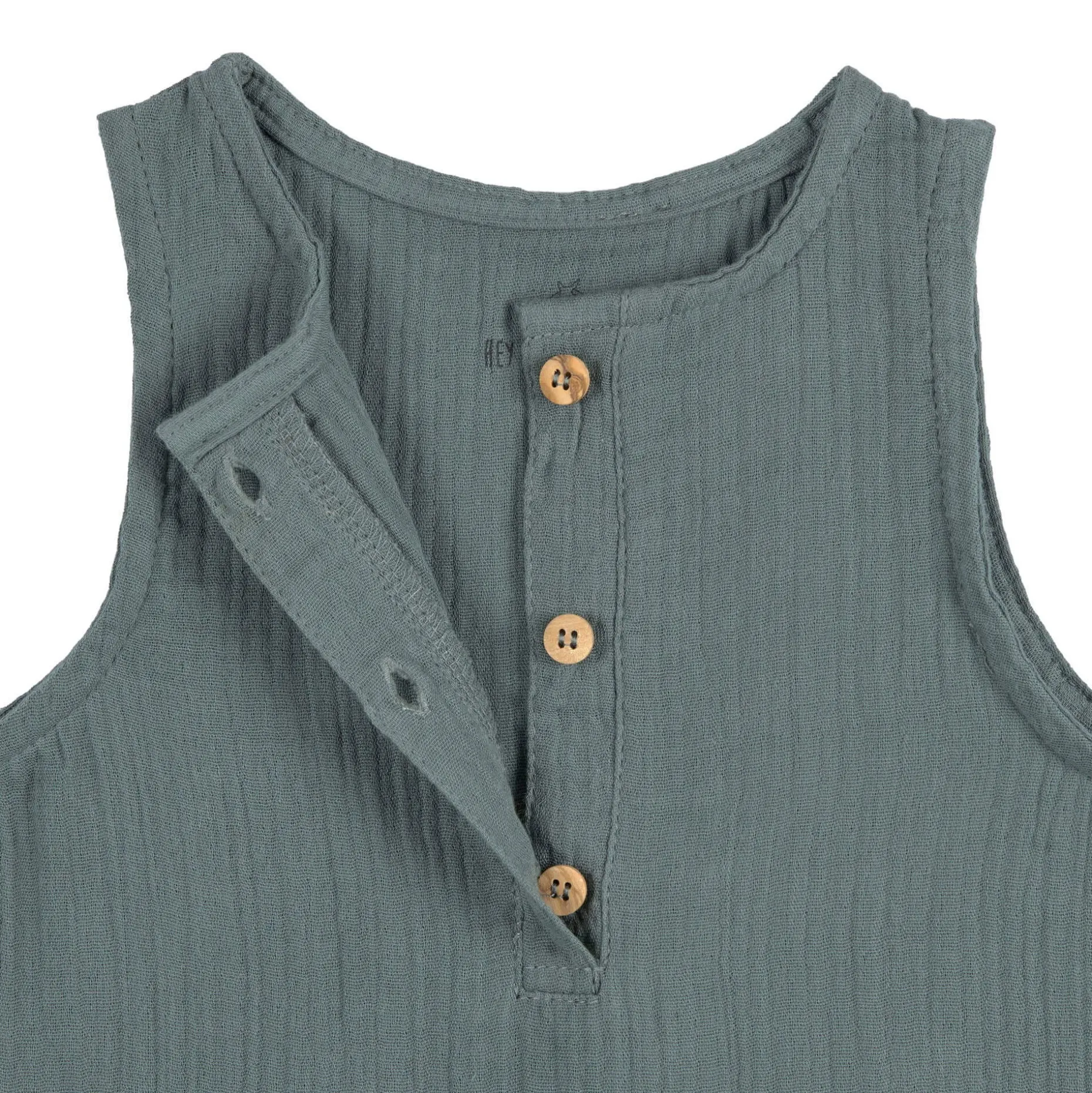 Musselin Jumpsuit - Bio Baumwolle, Petrolgrün