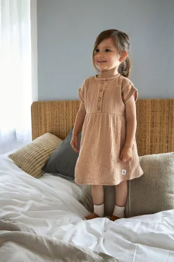 Musselin Kinderkleid - Bio Baumwolle, Orange