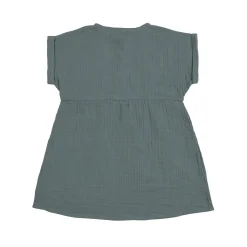 Musselin Kinderkleid - Bio Baumwolle, Petrolgrün