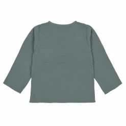 Musselin Langarmshirt - Bio Baumwolle, Petrolgrün