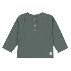 Musselin Langarmshirt - Bio Baumwolle, Petrolgrün