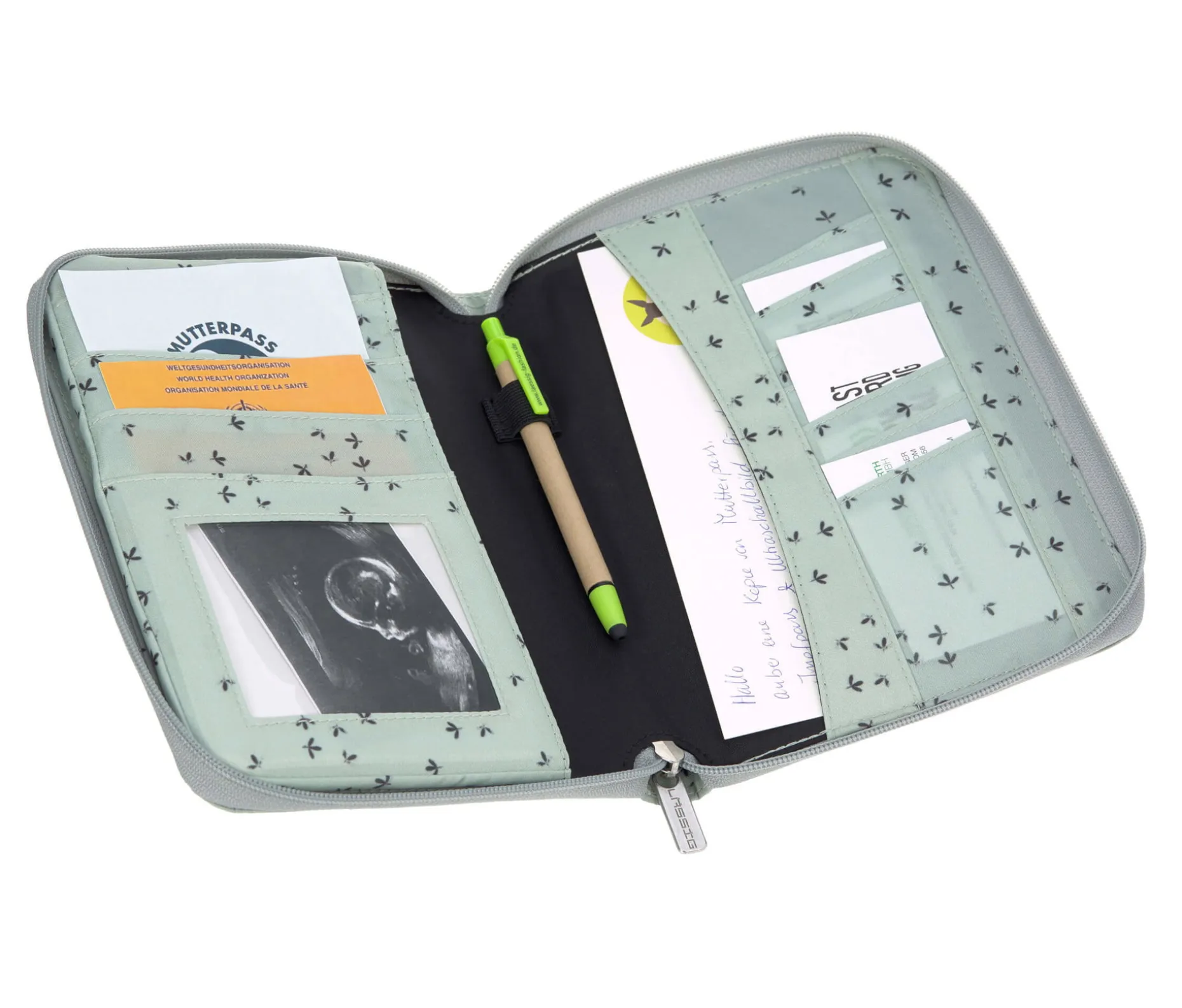 Mutterpasshülle - Document Pouch, Floral Mint