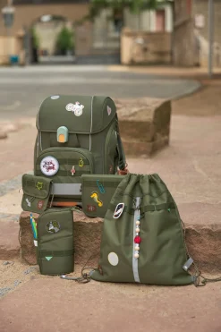 Schulranzen Set 7-teilig Boxy - Unique, Olive