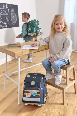 Schulranzen Set 7-teilig Boxy - Unique Ocean, Dunkelgrün