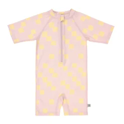 Schwimmanzug Kinder Kurzarm (UV Schutz) - Kariert, Rosa Gelb